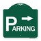 Signmission Parking W/ Arrow Pointing Right, Green & White Aluminum Architectural Sign, 18" x 18", GW-1818-24518 A-DES-GW-1818-24518 - alternate 1